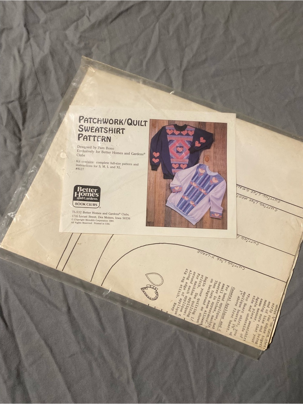 Better Homes And Gardens Kids Patchwork/Quilt Sweatshirt Pattern - Pink & Purple